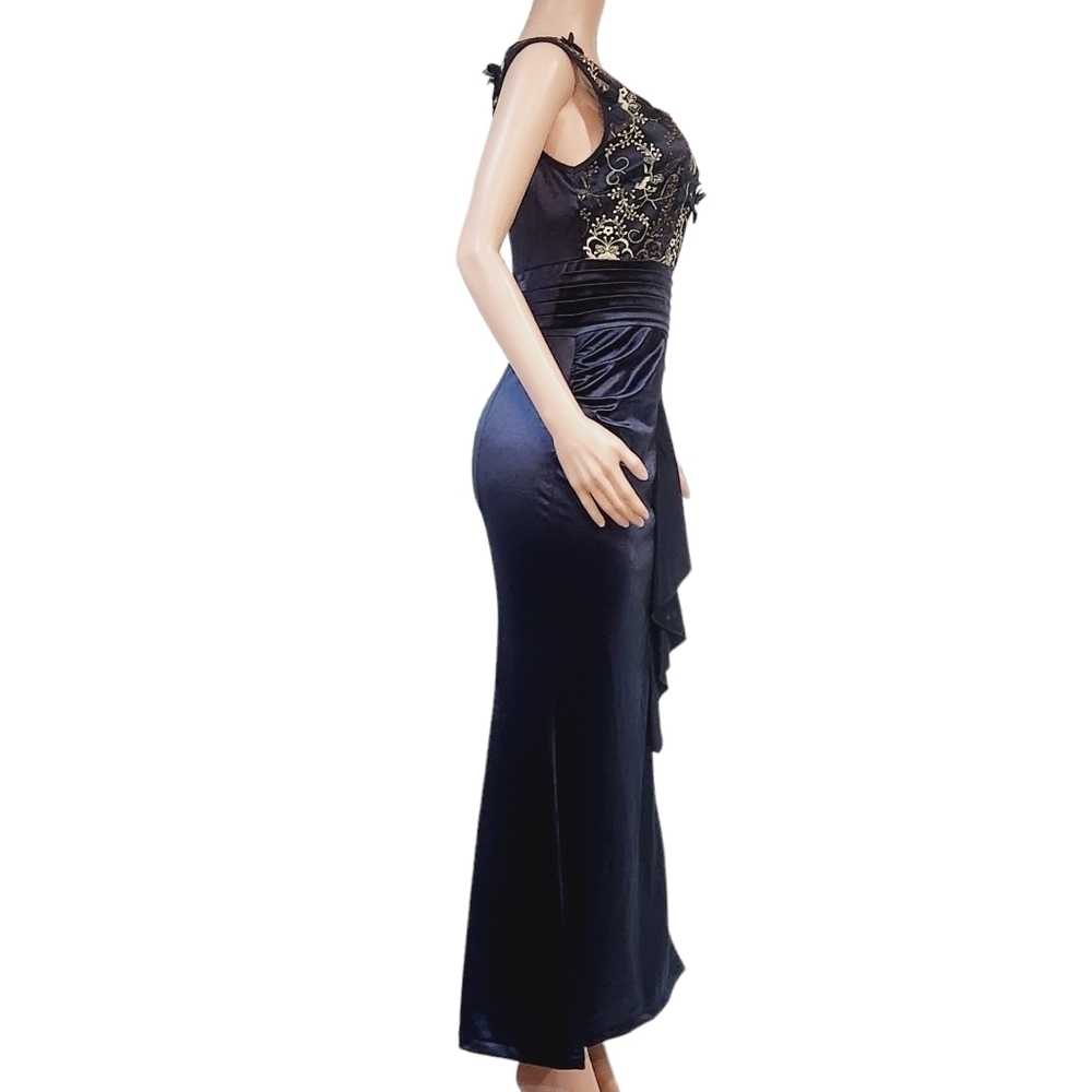 Vfshow Womens Ruched Ruffle High Slit Formal Dress As M - Picture 15 of 16